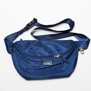 The Foldie Crossbody Navy Blue RFID Safe Belt Bag Fanny Pack Travel Pouch